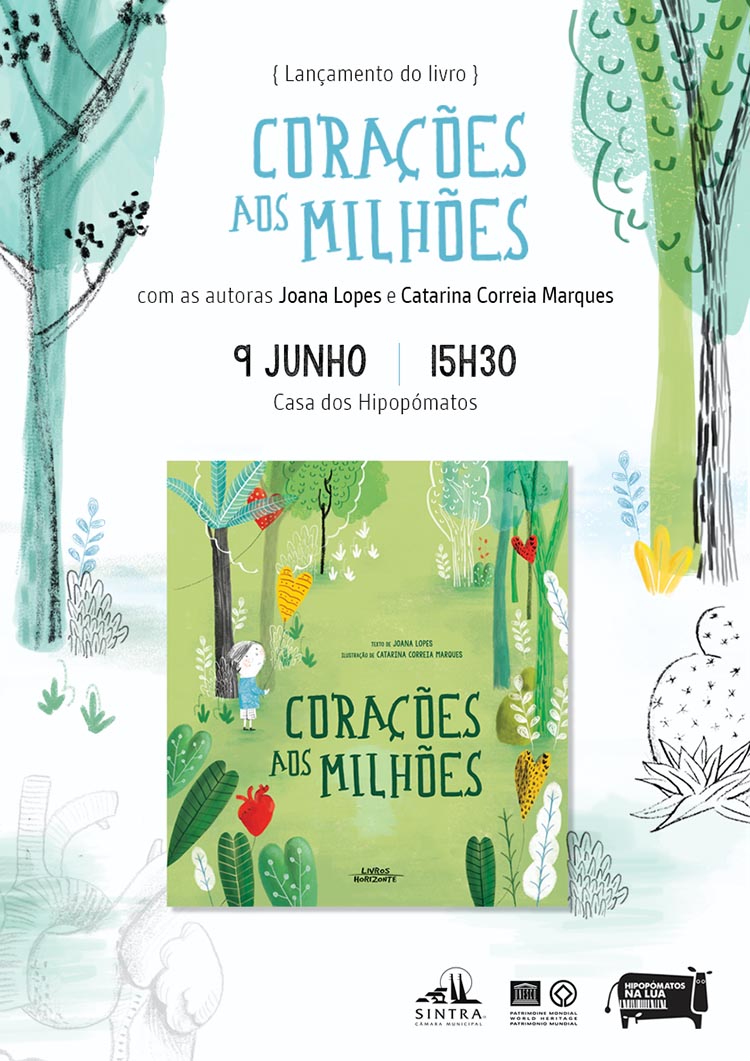 Cartaz Casa Hipopomatos lança livro Coraçoes aos milhoes